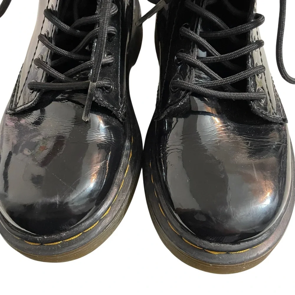 Doc Martens 12  Patent Leather Coated For Shine Inner Ankle Zip 1460J